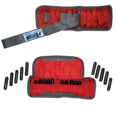 CanDo adjustable wrist weight, 4 lb, red, PAIR