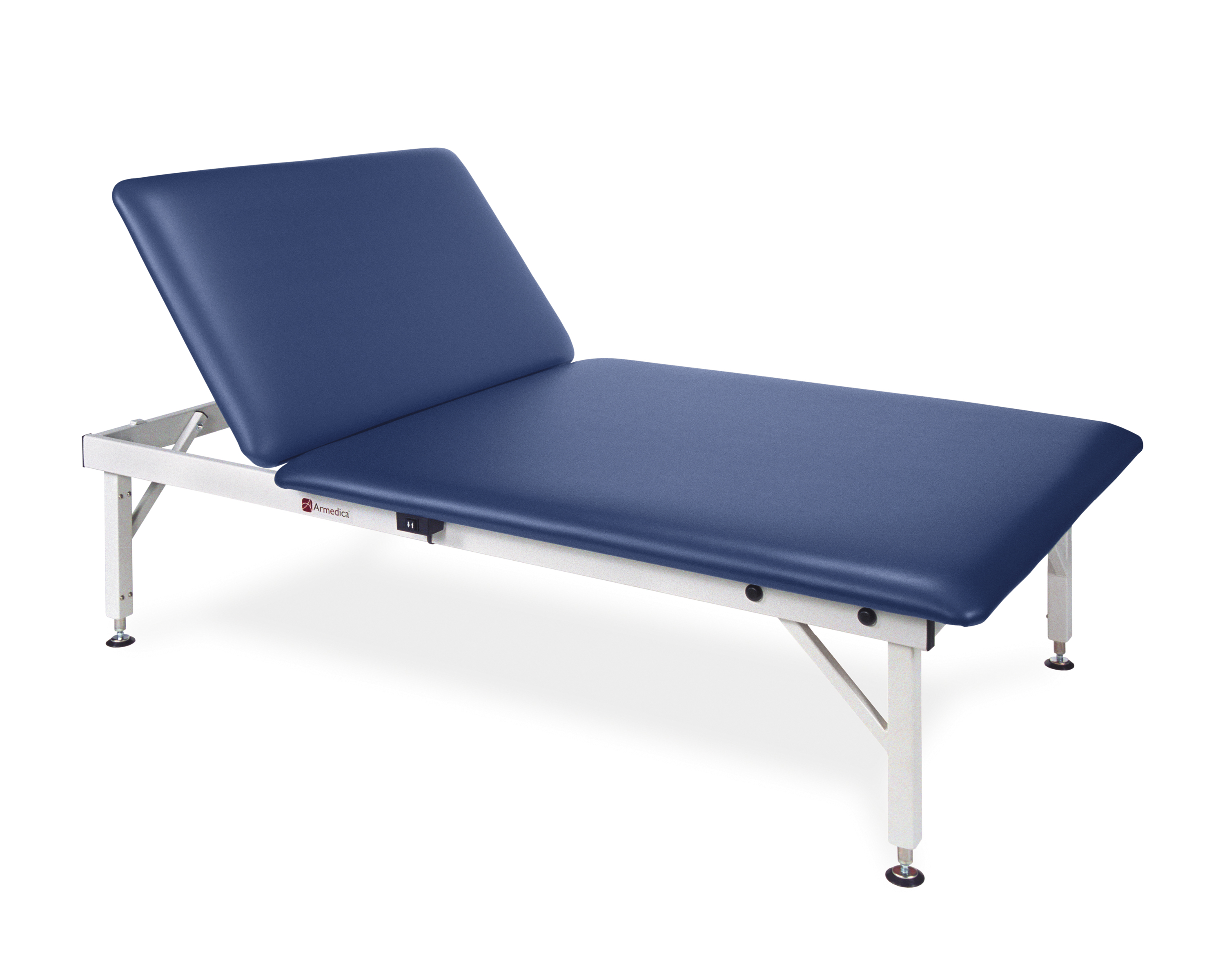 Armedica AM641 Electric Hi-Lo Mat Platform Table with Adjustable Back Rest and HAND Switch - Steel Frame - 4'W x 7'H - Height Adjusts from 20